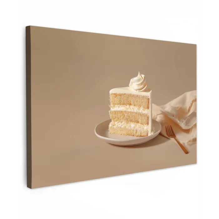 Vanilletaart - Cake - Romig Tuinposter op houten frame 2 cm dik klein -3d