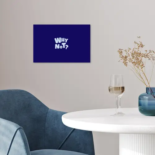 Blauw - Why not - Minimalistisch poster papier klein -sfeer3