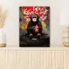 Chimpansee voor graffiti muur canvas 2cm klein -sfeer5