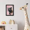 Zwart - Panter - Roze - Abstract fotolijst zwart zonder passe partout klein -usfeer4_kinderkamer