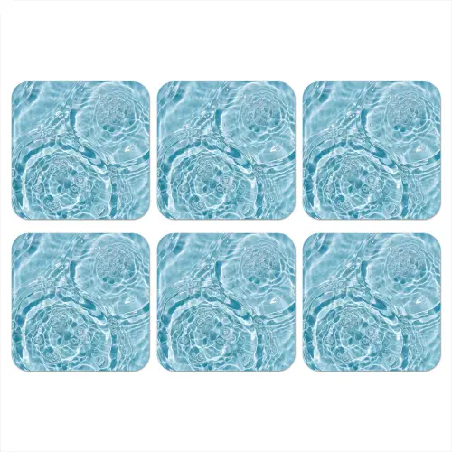 Water - Blauw - bubbels onderzetter kurk middel -3d