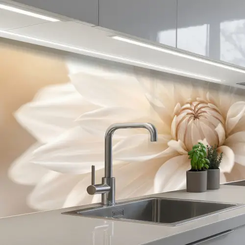 Bloem - Dahlia - Wit keuken achterwand 2 middel -3d_schuin