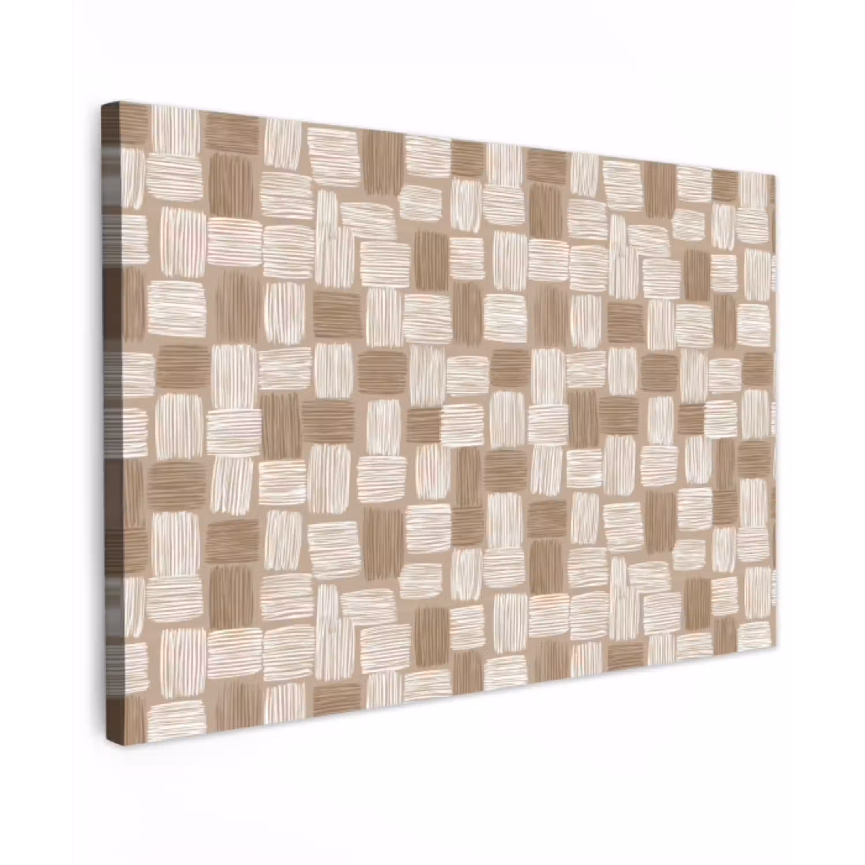 Blok - Patroon - Bruin Tuinposter op houten frame 2 cm dik klein 845 -3d