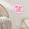 Tekst - Roze - Love - Hart Wandcirkel plexiglas klein -sfeer5