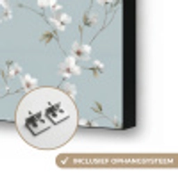 Klassiek - Bloemen - Blauw Textielframe zwart klein 947 -USP_ophangsysteemNL