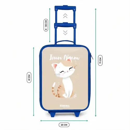 Kitten in de kleuren beige en wit Kinderkoffer - Blauw klein -productfoto_formaten