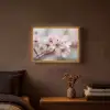 Bloesems - Meeldraden - Geel - Wazig Light Box met batterij (Wandlamp) middel -sfeer4