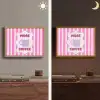 More coffee - Roze - Paars - Strepen - Mok Light Box met batterij (Wandlamp) middel -sfeer3