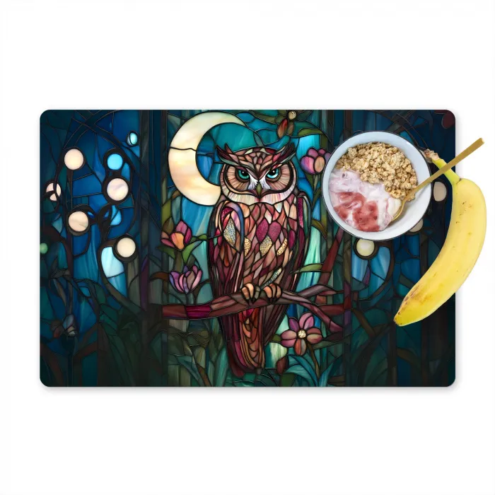 Uil - Mozaïek - Maan - Nacht Placemat vinyl groot -zzzproduct_Kitchenyeah-website