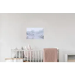 Rivier - Sneeuw - Bos - Winter - Schilderachtig Muursticker klein -kinderkamer