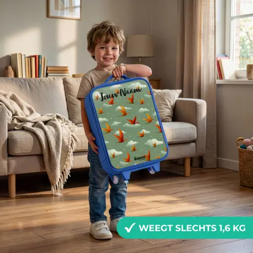 Patroon - Dino - Pterosaurussen Kinderkoffer - Blauw klein -sfeer2_NL