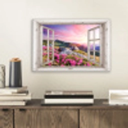 Bergen - Landschap - Doorkijk - Bloemen - Avond - Roze aluminium wit klein -sfeer1