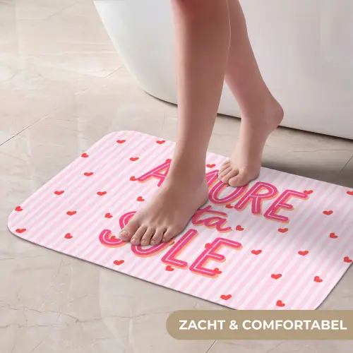 Amore vita sole - Roze - Hartjes Badmat klein -USP_ZachtNL