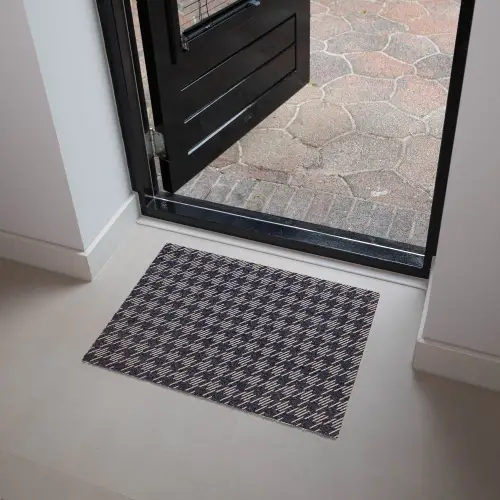 Plaid - Patroon - Ruit - Blauw Deurmat klein 898 -sfeer5