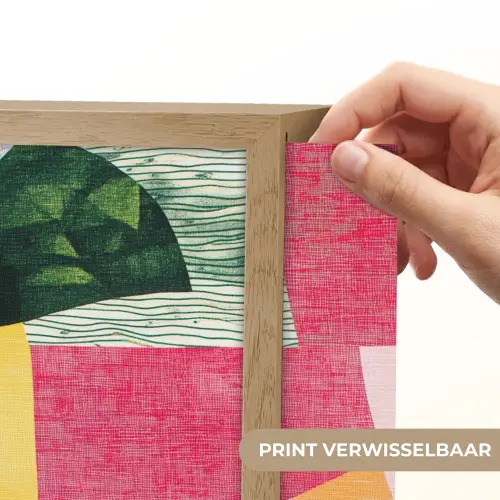 Abstract - Roze - Lappen - Vormen - Geel Light Box met batterij (Wandlamp) middel -USP_websiteprintNL