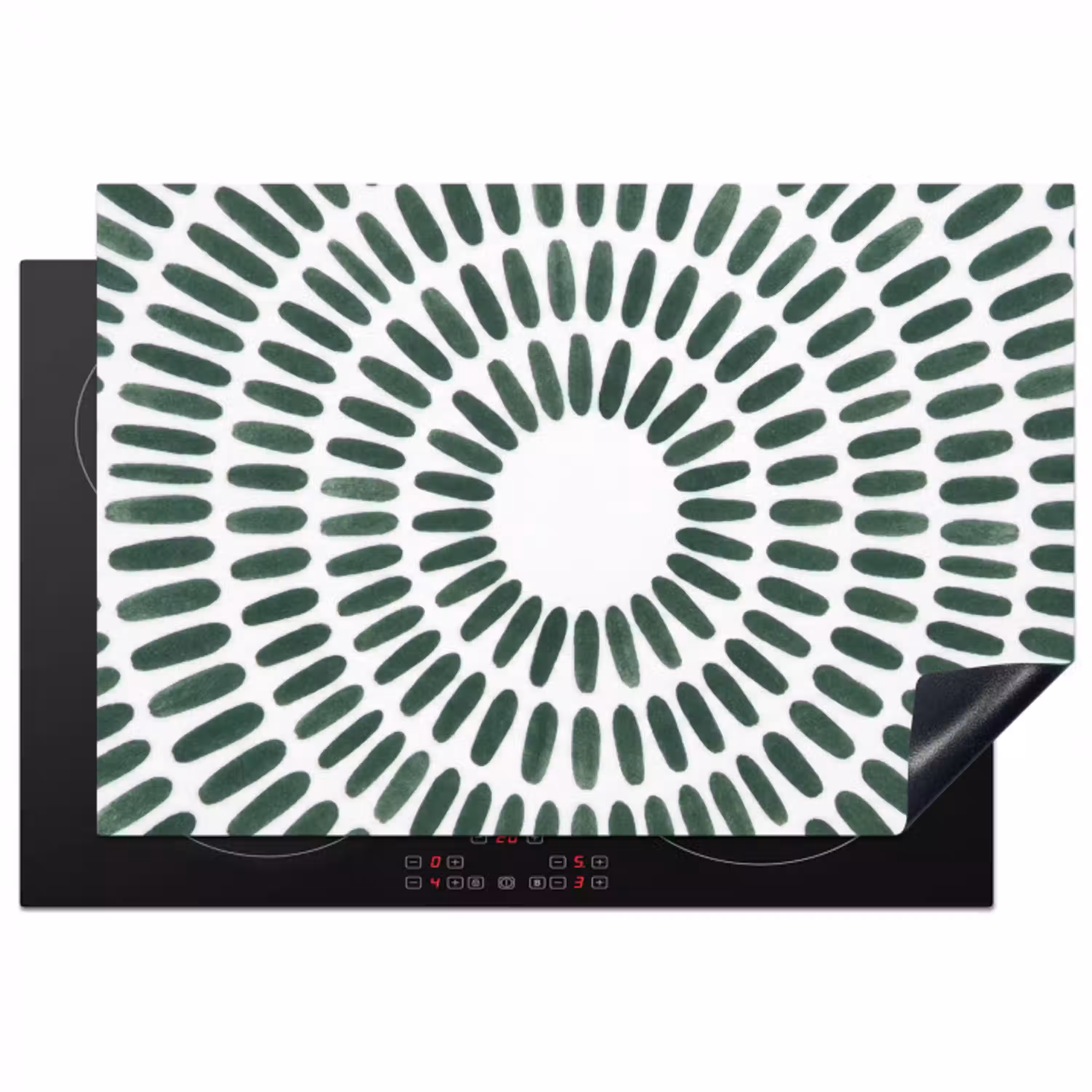 Abstract - Cirkel - Patroon - Modern - Groen Inductie beschermer vinyl 3mm klein -3d