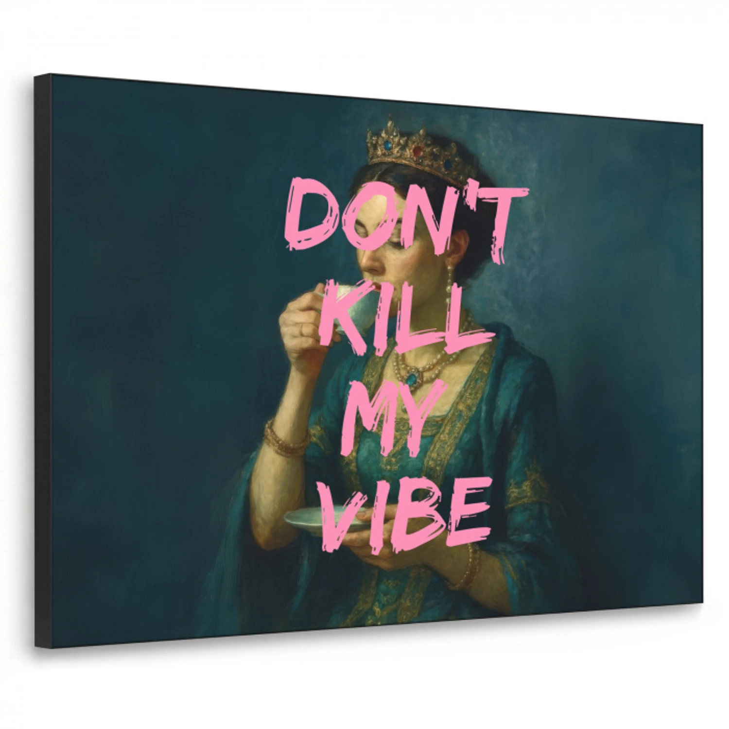 Vrouw - Portret - Kroon Textielframe zwart klein -3d