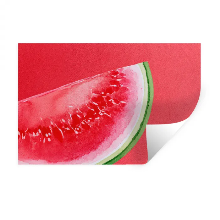 Watermeloen - Rood - Zomers Muursticker klein -3d