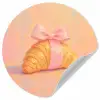 Croissant - Strik - Roze Wandcirkel behangsticker klein -3d