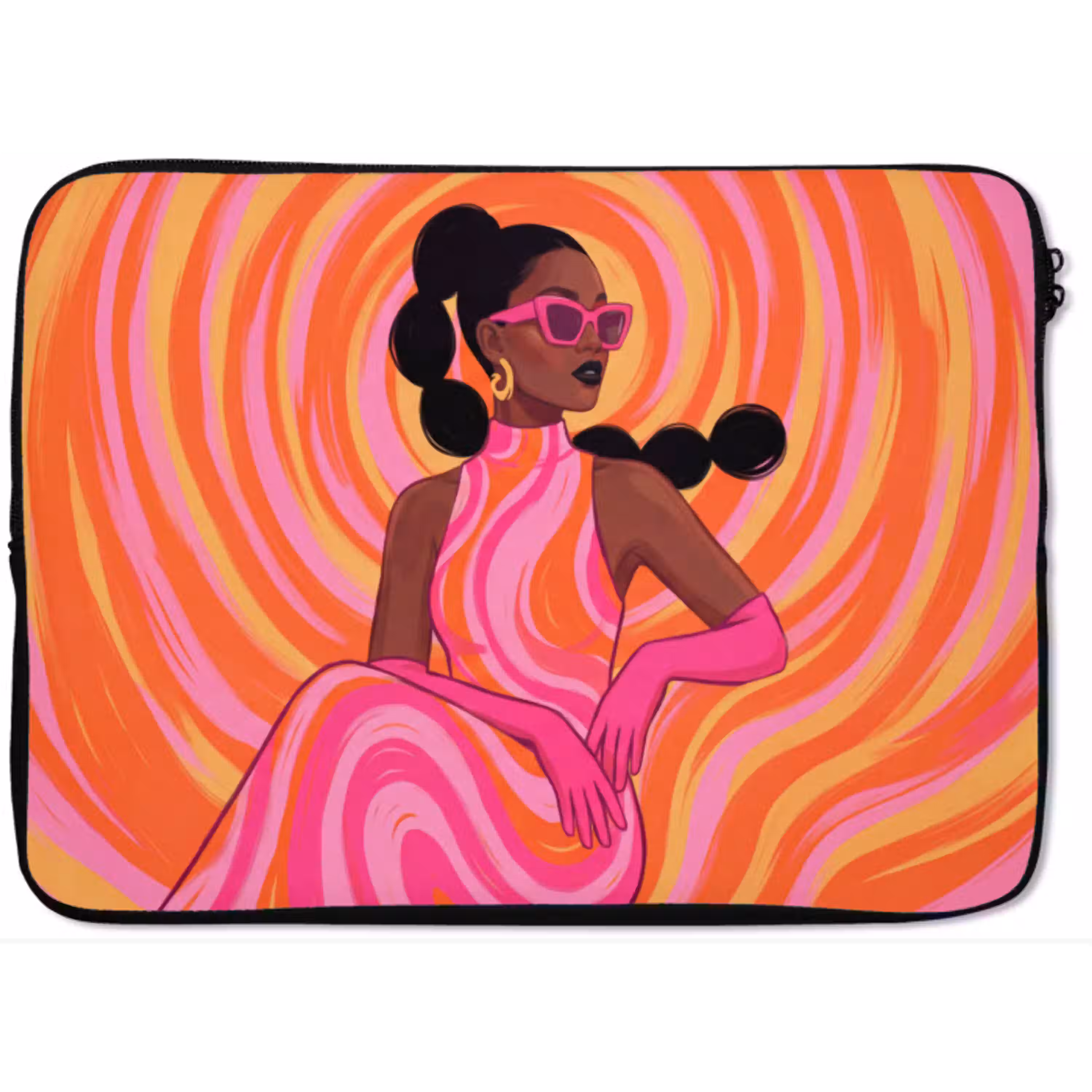 Vrouw - Portret - Kunst - Abstract - Roze laptophoes neopreen klein -zkaufland3dotto