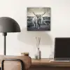 Schotse hooglander - Dieren - Wolken - Koe - Natuur aluminium wit klein -sfeer5
