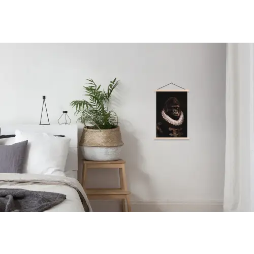 Willem van Oranje - Adriaen Thomasz - Aap textielposter latten blank klein -woonkamer