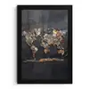 Wereldkaart - Stenen - Realistisch fotolijst zwart zonder passe partout klein -3d