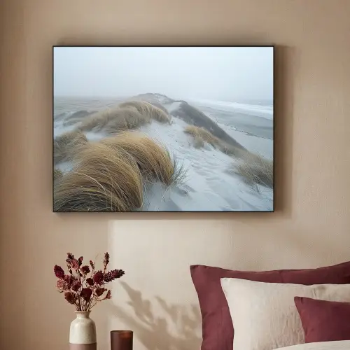 Duinen - Strand - Planten - Natuur Textielframe zwart klein -sfeer1
