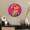 Hagedis - Bloemen - Roze - Kimono Fotolijst rond zonder passe partout klein -sfeer1