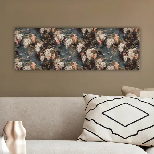 Bloemen - Bladeren - Donker - Patroon canvas 2cm klein 828 -sfeer3