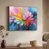 Kleuruitbarsting - Expressieve sfeer - Bloem Textielframe zwart klein -sfeer3