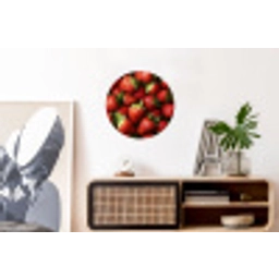 Aardbei - Fruit - Rood Wandcirkel aluminium klein -kantoor