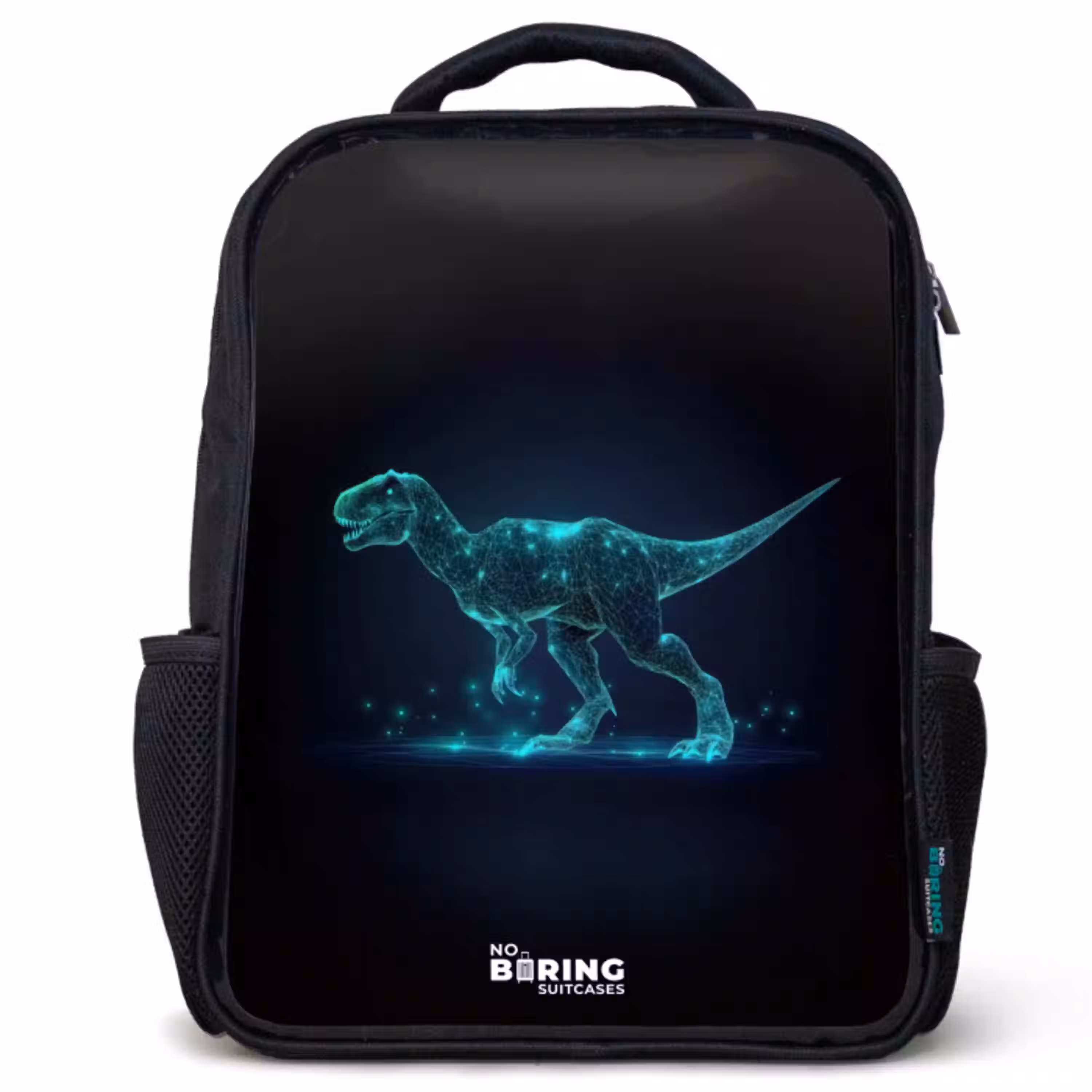 Digitale T-Rex in blauw lichtveld Rugzak - Zwart middel -3d