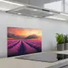 Lavendelveld - Zonsondergang - Paars keuken achterwand spatscherm klein -3d_schuin