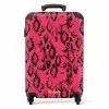 Felroze slangenprint NBS - Handbagage koffer - Kinderen Unisex middel -productfoto_recht