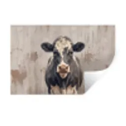 Koe - Portret - Dieren - Modern Muursticker klein -3d