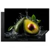 Avocado - Groente - Bladeren - Water - Zwart - Groen Inductie beschermer vinyl 3mm klein -3d