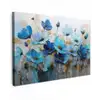 Bloemen - Schilderij - Blauw canvas 2cm klein -z3d