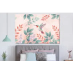 Kolibrie - Vliegen - Natuur - Illustratie - Kleurrijk forex 5mm xxl -slaapkamer