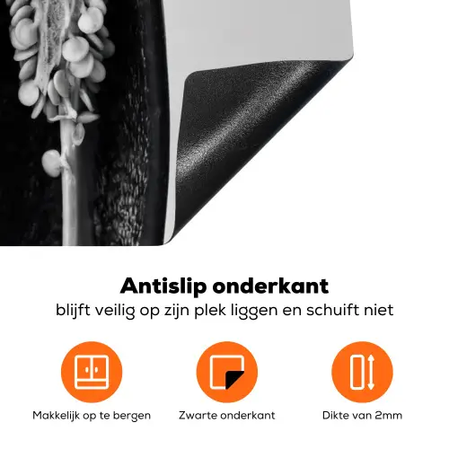Pepers - Zwart - Wit - Zaadlijsten Inductie beschermer vinyl 3mm klein -zzzzzzz-td-onderkant