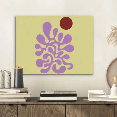 Koraal - Cirkel - Abstract - Geel PET vilt klein -sfeer1