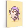 Pinguïn - Rolschaatsen - Geel - Energiek canvas 2cm klein -z3d