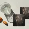Siergras - Pluimen - Verlichting - Zwart onderzetter kurk middel -sfeer4
