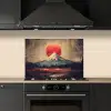 Bergtop - Sneeuw - Zon keuken achterwand spatscherm klein -sfeer1
