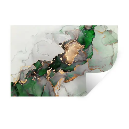 Marmer - Goud - Groen - Luxe Muursticker klein -3d