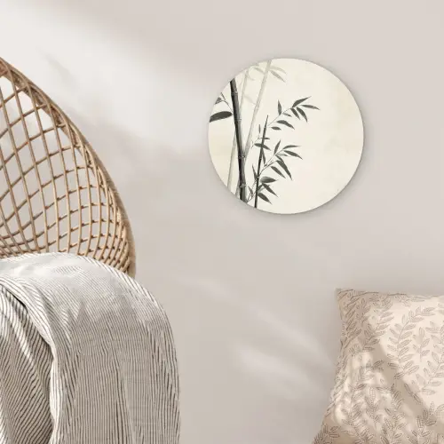 Japandi - Bamboe - Beige Wandcirkel plexiglas klein -sfeer5