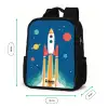 Raket - Planeet - Sterren - Veelkleurig Rugzak - Zwart middel -productfoto_formaten