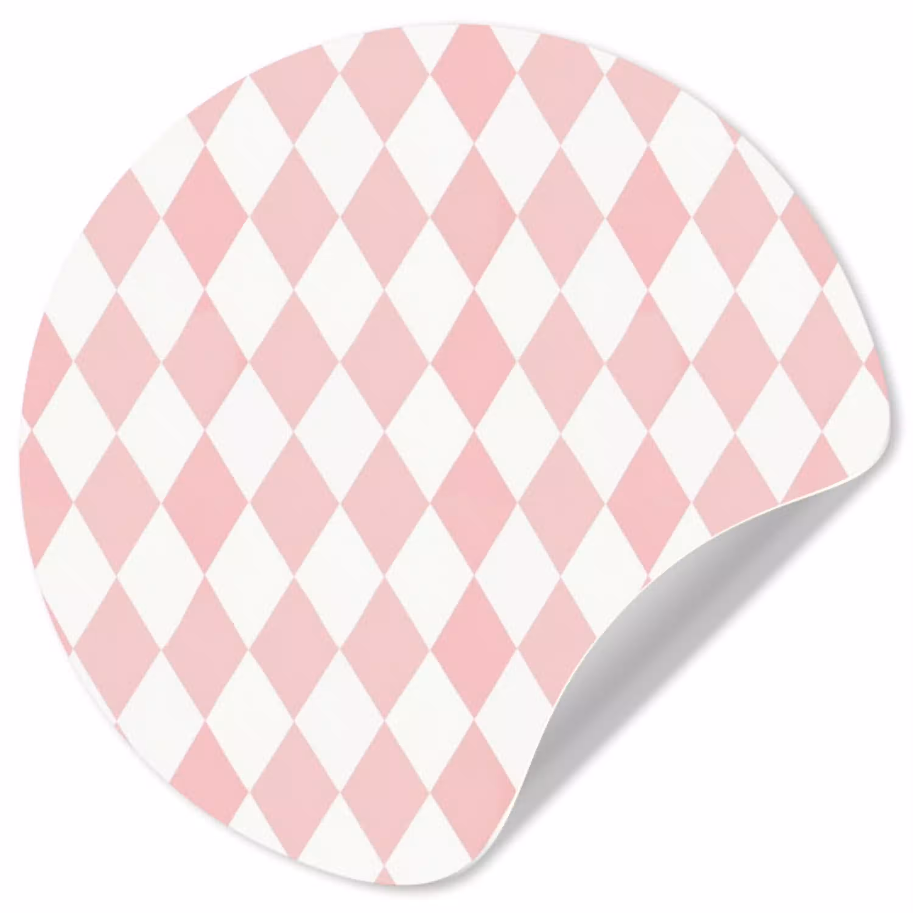 Lichtroze - Ruiten - Geometrisch - Patroon Wandcirkel behangsticker klein 186 -3d