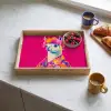 Lama - Kimono - Bloemenkrans - Felroze Dienblad Rechthoek middel -sfeer2