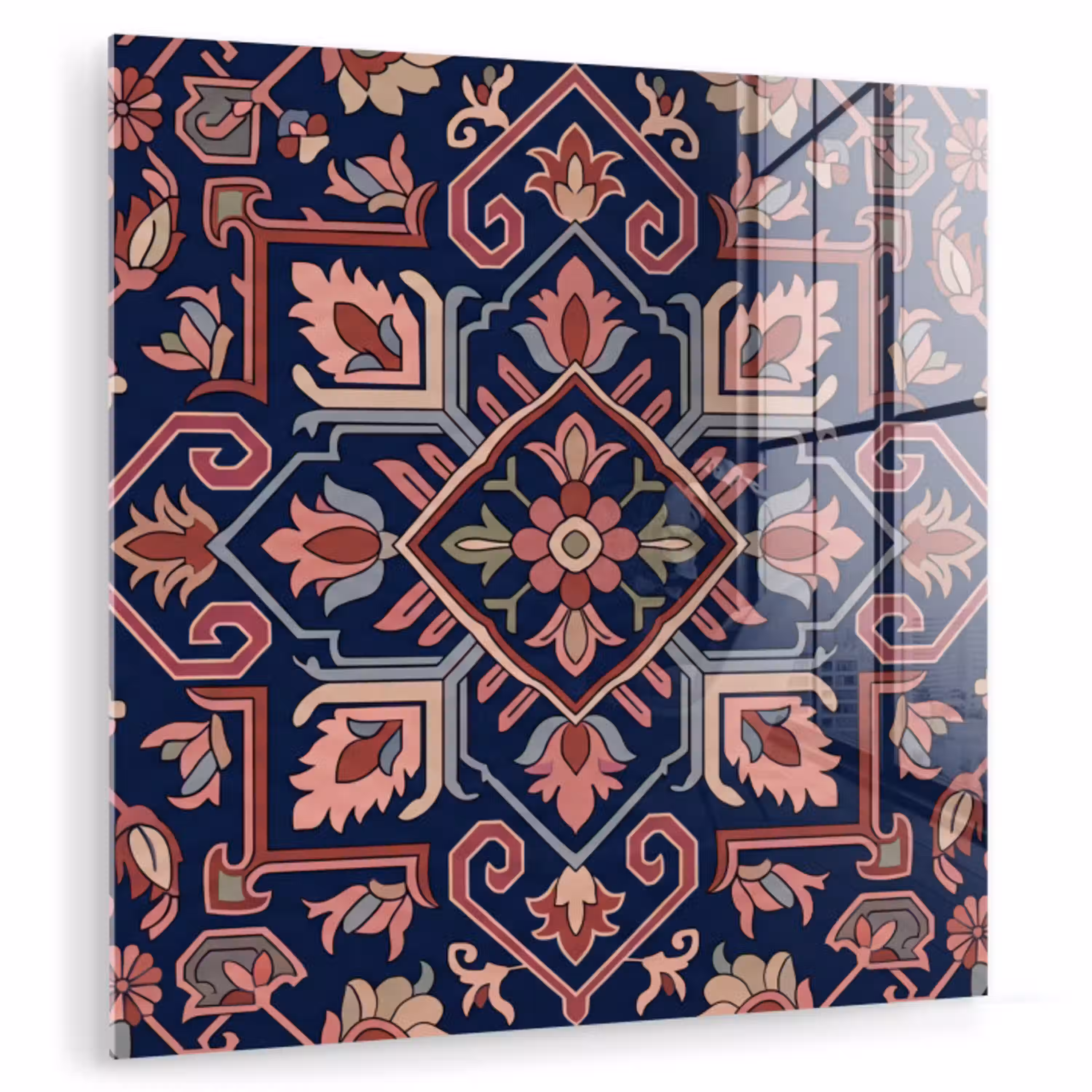Patroon - Oosters - Floraal - Blauw - Klassiek plexiglas 5mm klein -zzzproduct_nieuw